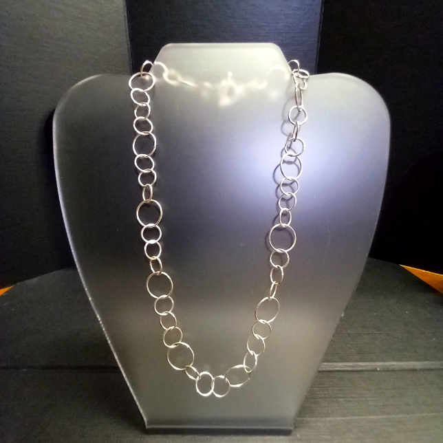 Sterling Silver Loop Circle Link Necklace